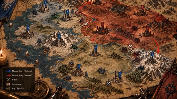 The official EVILBANE war map with defences, invasions and battle markers